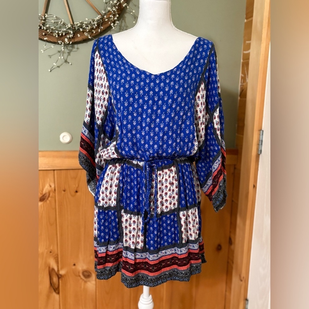 American Eagle Boho patchwork dress size M Very Soft!